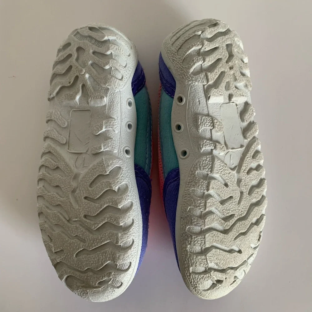 Prospirit Water Shoes Baby Girls Size 7 Blue Pink Pool Rubber Non-Slip Bottom